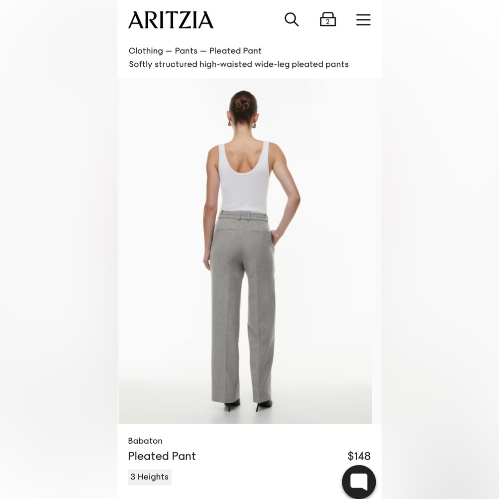Brand new Babaton Pleated Pant high-waisted wide-leg pleated pants - Picture 2 of 9